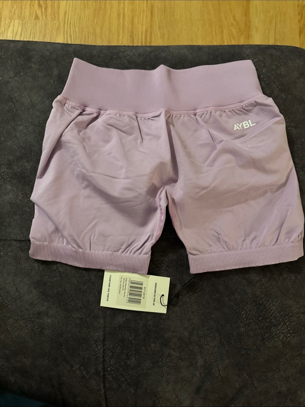 AYBL Lavender High-Rise Athletic Shorts with Rib Waistband
